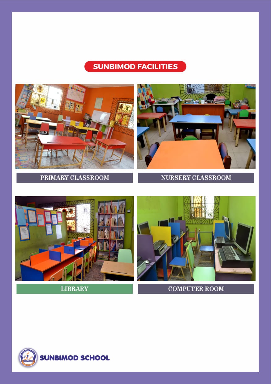 Sunbimodschool Facilities: Typical Classrooms, Library & Computer Room