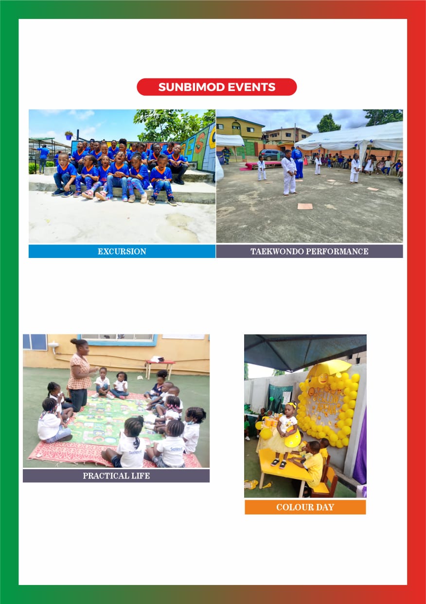Sunbimodschool Events: Excursion, Taekwondo, Practical Life, Colour Day